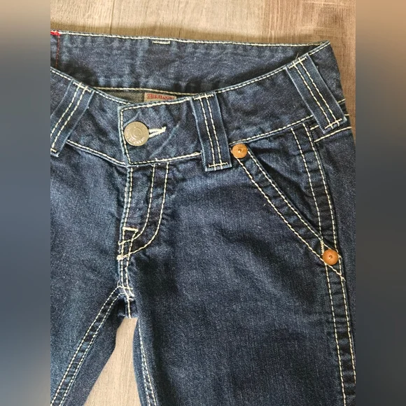 True Religion Y2K Grail Dark Wash Low Rise Denim Capri Pants Size 27 - Picture 4 of 13